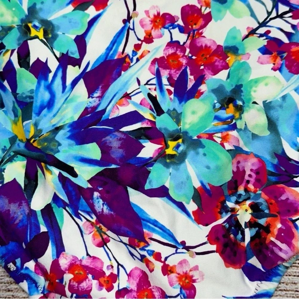 NWT Fantasie Multicolor Floral High Waist Bikini Bottoms Size S
